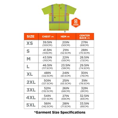 Ergodyne GloWear 8282 High Visibility Short Sleeve T-Shirt, ANSI Type R Class 2, Lime, 3XL (21837)
