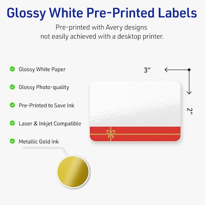Avery Rectangle Multipurpose Labels, 2 x 3, White, 80/Pack (19479370559)