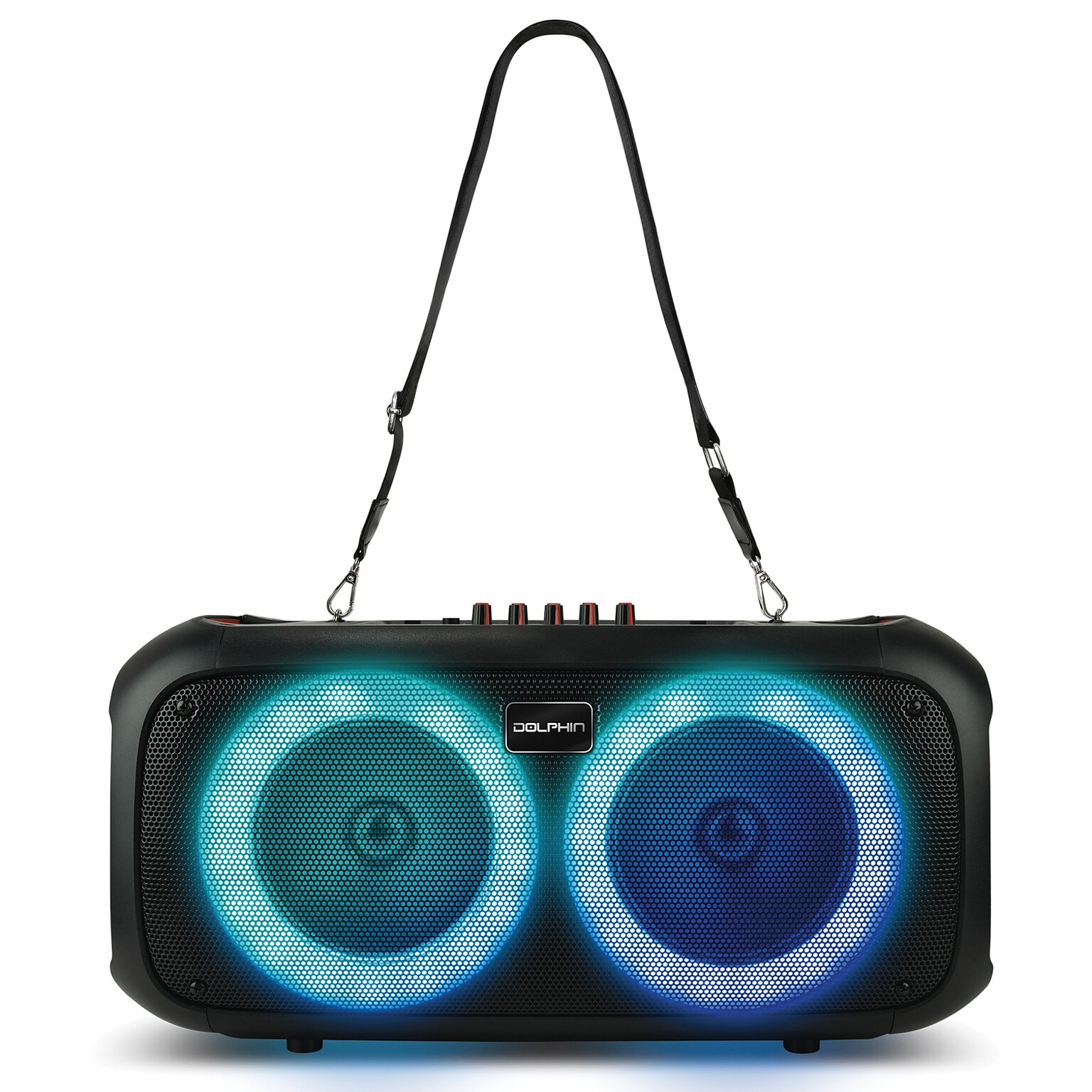 Dolphin Audio Bluetooth Portable Party Speaker with Lights, Black (SP-2600RBT)