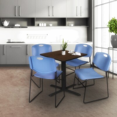 Regency Cain 30 Square X-Base Breakroom Table, Small, Neo Walnut (TB3030NW)