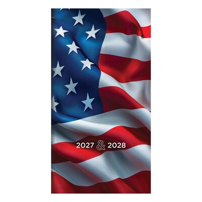 2027 TF Publishing American Flag 3.5 x 6.5  Monthly Standard Planner, Paperboard Cover, Multicolored (27-7028)