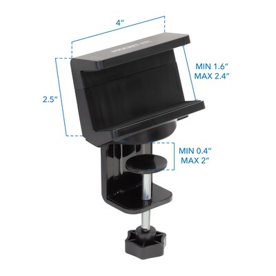 Mount-It! 3-Outlet 3-USB Port Desktop Power Strip with Clamp Desk Mount, Black (MI-7281B)