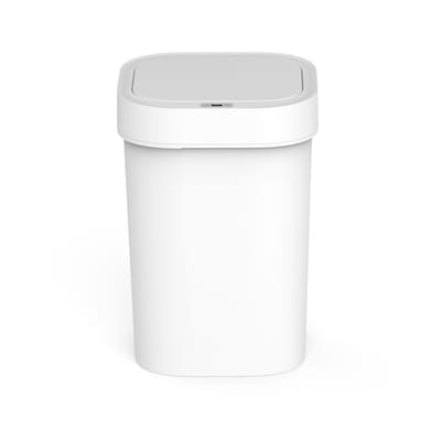 NineStars Plastic Indoor Automatic Motion Sensor Trash Can, 13.2 Gallons, White (DZT-50-44S)