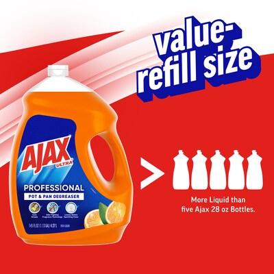 Ajax Ultra Professional Pot & Pan Degreaser Liquid Dish Soap, Orange Scent, 145 Oz. (61034313)