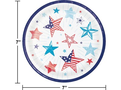 Creative Converting Fourth of July Dessert Plate, Multicolor, 24/Pack (DTC369853PLT)