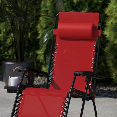 Flash Furniture Celestial Folding Reclining Lounge Chair, Red, 2 Pack (2GM103122SSRD)
