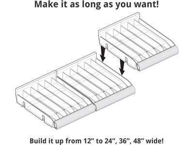 Azar 3.5" x 12" Pegboard 6-Compartment Cosmetic Tray, Clear, 2/Pack (225899-DIVIDER-2PK)