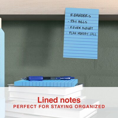 Staples Sticky Notes, 4" x 6", Golden Hour Collection, Lined, 100 Sheets/Pad, 6 Pads/Pack (ST62871)
