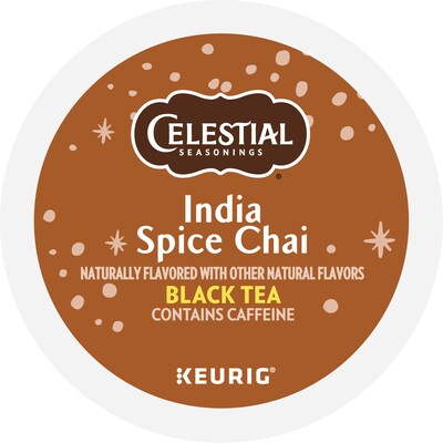 Celestial Seasonings India Spice Chai Tea, 0.13 oz. Keurig® K-Cup® Pods, 24/Box (14738)
