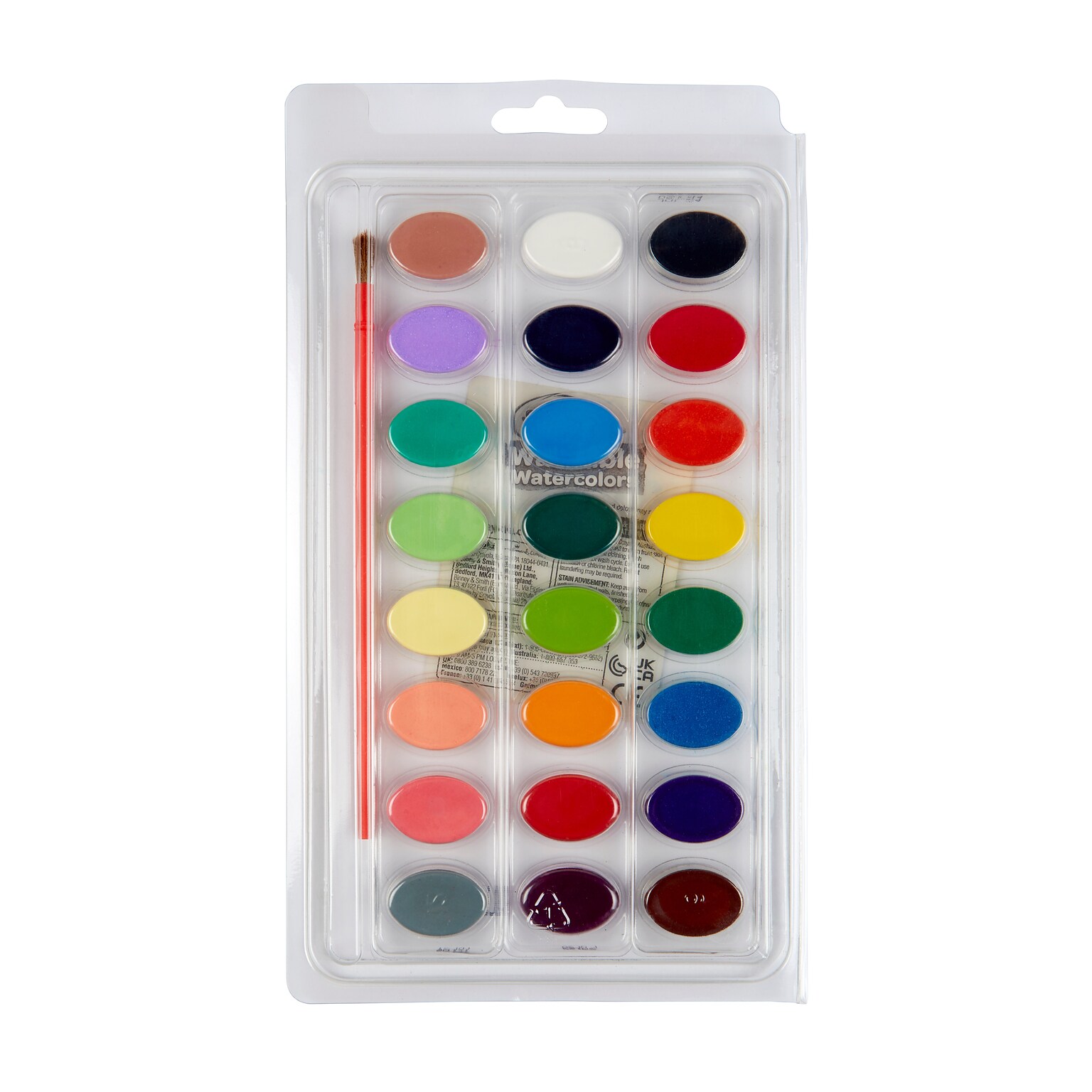 Crayola Washable Watercolor Paint, Assorted Colors, 24 Colors/Pack (5305243)