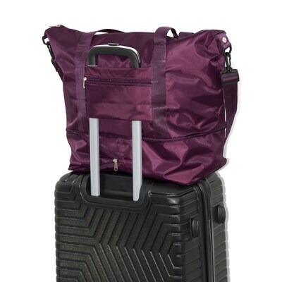Nicci Polyester Travel Duffel Expandable Bag, Deep Purple (CBM10003-DPUR)
