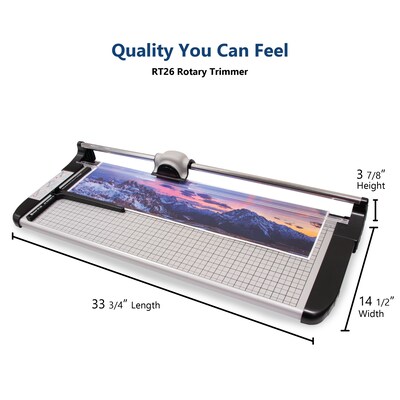 United Commercial 26" Rotary Paper Trimmer, Silver/Black (RT26)
