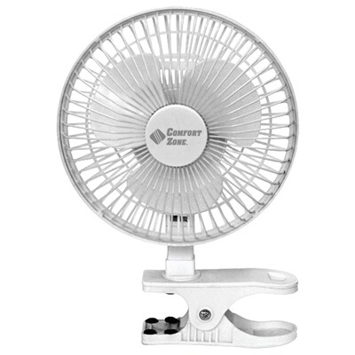 Comfort Zone 6 Clip-on Fan, 2 Speed, White (HBCCZ6C)