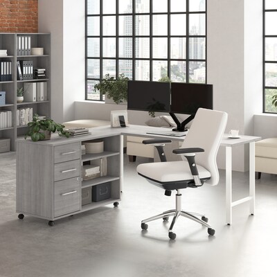 Bush Business Furniture Hustle 72W Computer Desk and Storage Cabinet with Drawers and Shelves, Plat