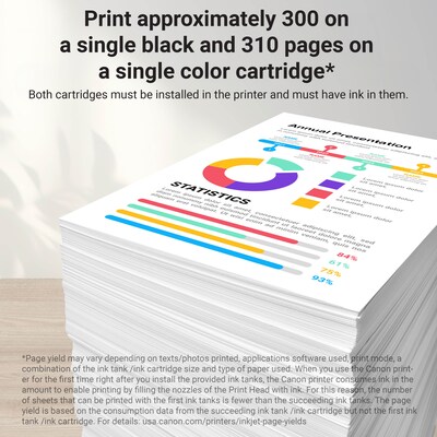 Canon PGI-250/CLI-251 Black/Photo Black/Cyan/Magenta/Yellow Standard Yield Ink Cartridge, 5/Pack (6497B013)