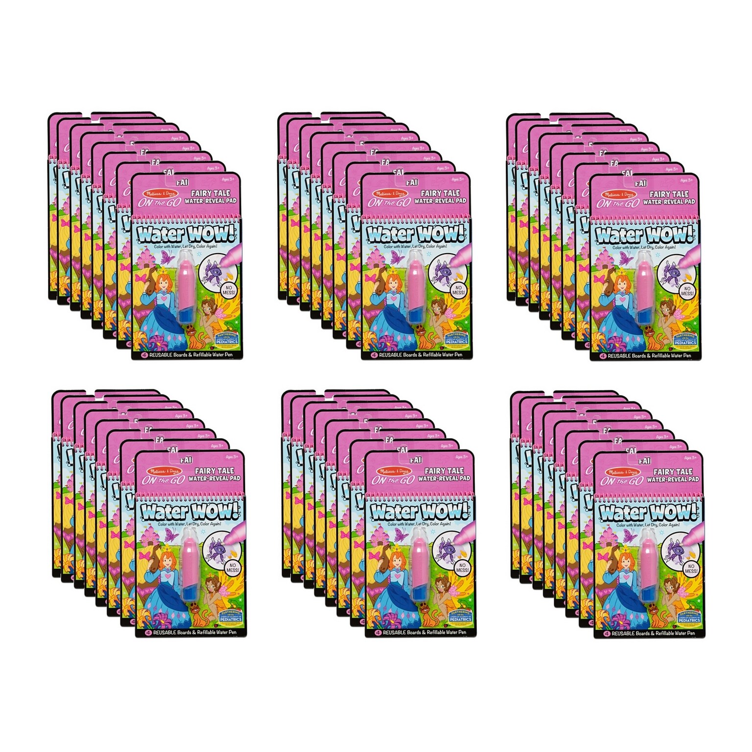Melissa & Doug On the Go Water Wow! Reusable Water-Reveal Coloring Book, Fairy Tale, 48/Pack (9415)