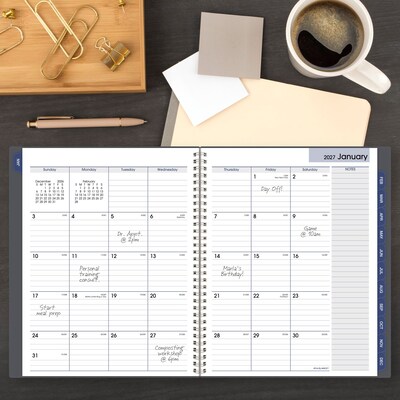 2027 AT-A-GLANCE DayMinder 8.5" x 11" Monthly Planner, Plastic Cover, Gray (GC470-07-27)