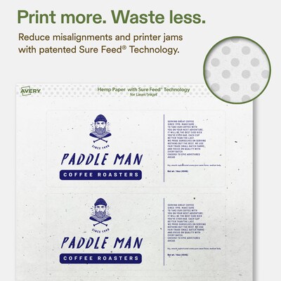 Avery Hemp Rectangle Laser/Inkjet Multipurpose Labels, 3" x 7", Off-White (120/Box)