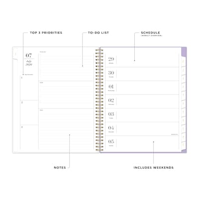 2026-2027 Blue Sky Blue Sky 8.5 x 11 Academic Weekly & Monthly Planner, Plastic Cover, Forget Me Not Purple (161386)