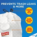 Glad 13 Gallon Trash Bag, 8.5x8.5, Low Density, .72 mil, White, 100 Bags/Box (CLO 78526)