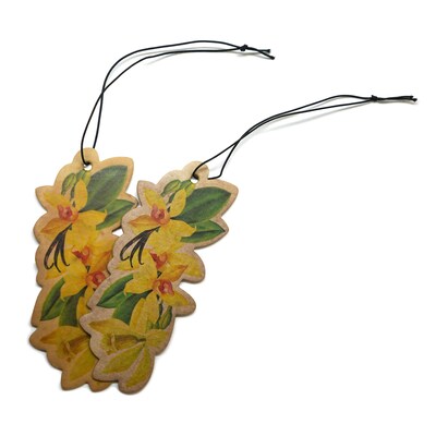 Auto Solutions Vanilla Scented Air Freshener, Yellow, 2 Fresheners/Pack, 12 Packs/Box, 12 Boxes/Carton (14878)