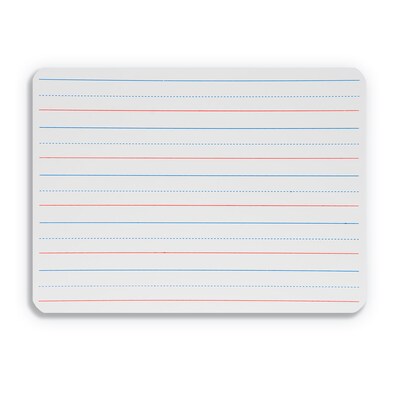 Flipside Products Double Sided Magnetic Melamine Dry Erase Board, Red & Blue Ruled/Blank, 9 x 12,