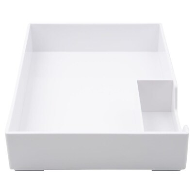 JAM Paper Half Desk Stackable Front Loading Letter Tray, White Plastic, (344TWH)