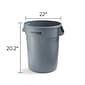 Coastwide Professional™ Plastic Trash Can with no Lid, Gray, 32 Gal. (CW50716)