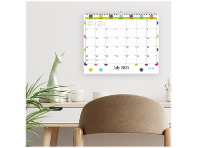 2023-2024 Blue Sky Teacher Dots 15 x 12 Academic Monthly Wall Calendar (100340-A24)