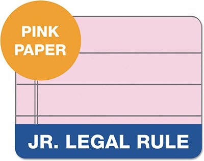 TOPS Prism+ Legal Notepads, 5" x 8", Narrow Ruled, Pink, 50 Sheets/Pad, 12 Pads/Pack (63050)