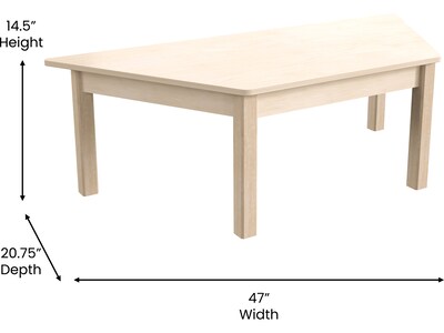 Flash Furniture Bright Beginnings Hercules Trapezoid Table, 47" x 20.75", Beech (MK-ME088016-GG)