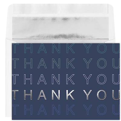 Custom Repeating Thanks Cards, with Envelopes, 7 7/8 x 5 5/8  Holiday Card, 25 Cards per Set