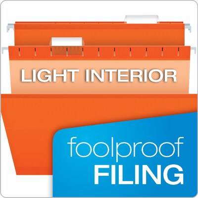 Pendaflex Reinforced Hanging File Folders, 1/5 Tab, Letter Size, Orange, 25/Box (04152 1/5 ORA)