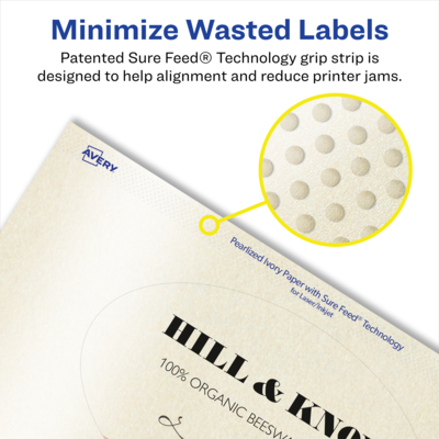 Avery Pearlized Ivory Oval Multipurpose Labels, 4" x 6", Ivory, 50/Pack (94057)
