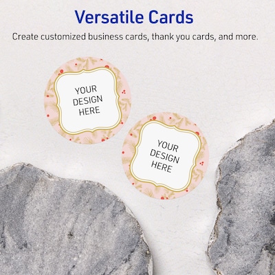 Avery Gold-Pink Berries Matte Blank Card, White, 120/Pack (S00-FGF)