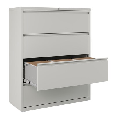 Quill Brand® 4-Drawer Lateral File Cabinet, Locking, Letter/Legal, Gray, 42"W (20301D)