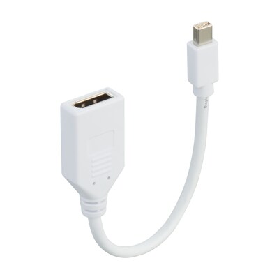 GE Male DisplayPort to Female HDMI Port Converter, White