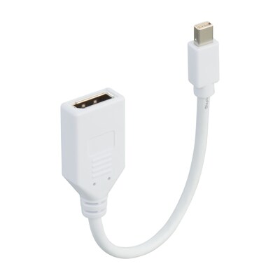 NXT Technologies™ 0.5' Mini DisplayPort/DisplayPort Audio/Video Adapter, White (NX51762)