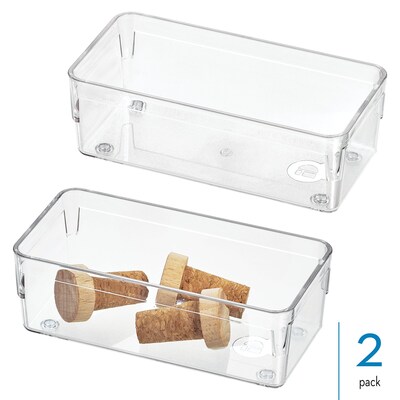 iDESIGN 2-Piece Plastic Drawer Organizer, Clear (28030M2)