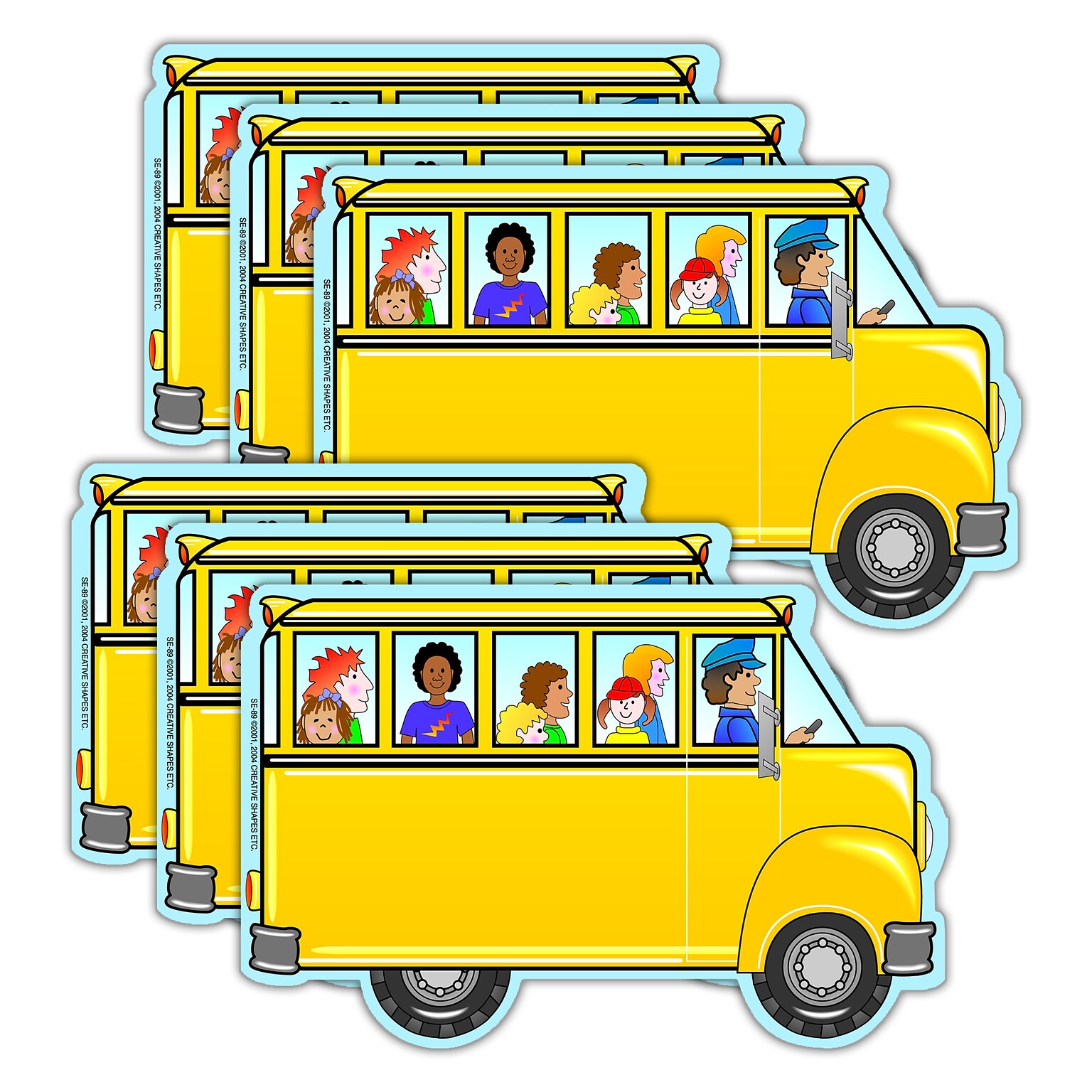 Creative Shapes Bus with Kids Memo Pad, Multicolored, 6/Bundle (SE-89-6)