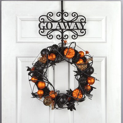 National Tree Company 17" Halloween “Go Away" Wreath Hanger (CI58-22259)