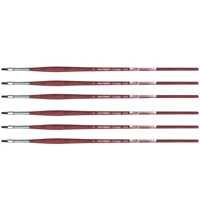 da Vinci COLLEGE Oil and Acrylic Synthetic Bristle, Flat Brush, 6/Bundle (DVXVA87404-6)