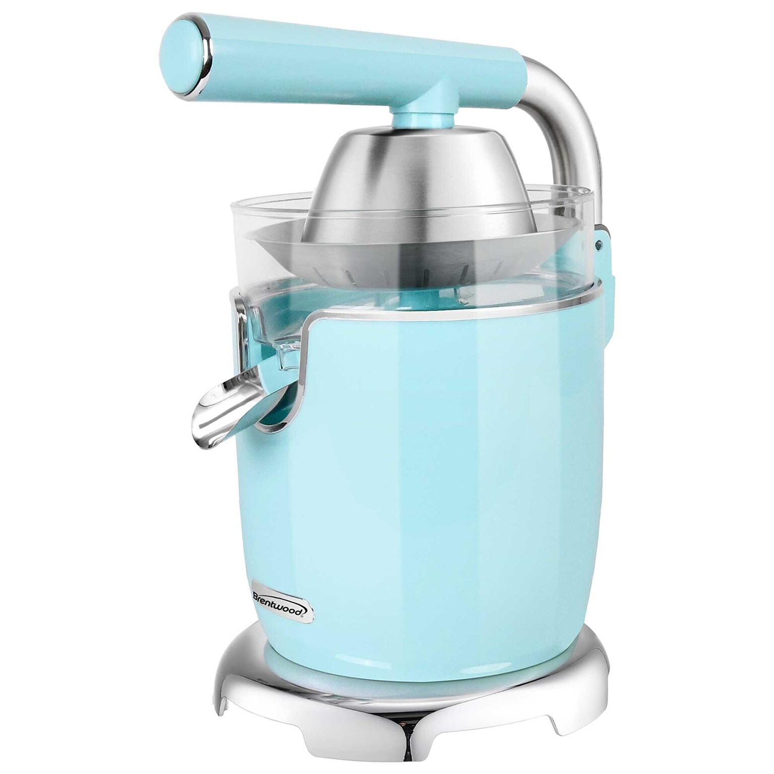 Brentwood® 200-Watt Electric Citrus Juicer with 2 Cones and Stainless Steel Lever, Blue (J-28BL)