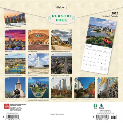 2025 BrownTrout Pittsburgh 12 x 12 Monthly Wall Calendar (9781975475543)