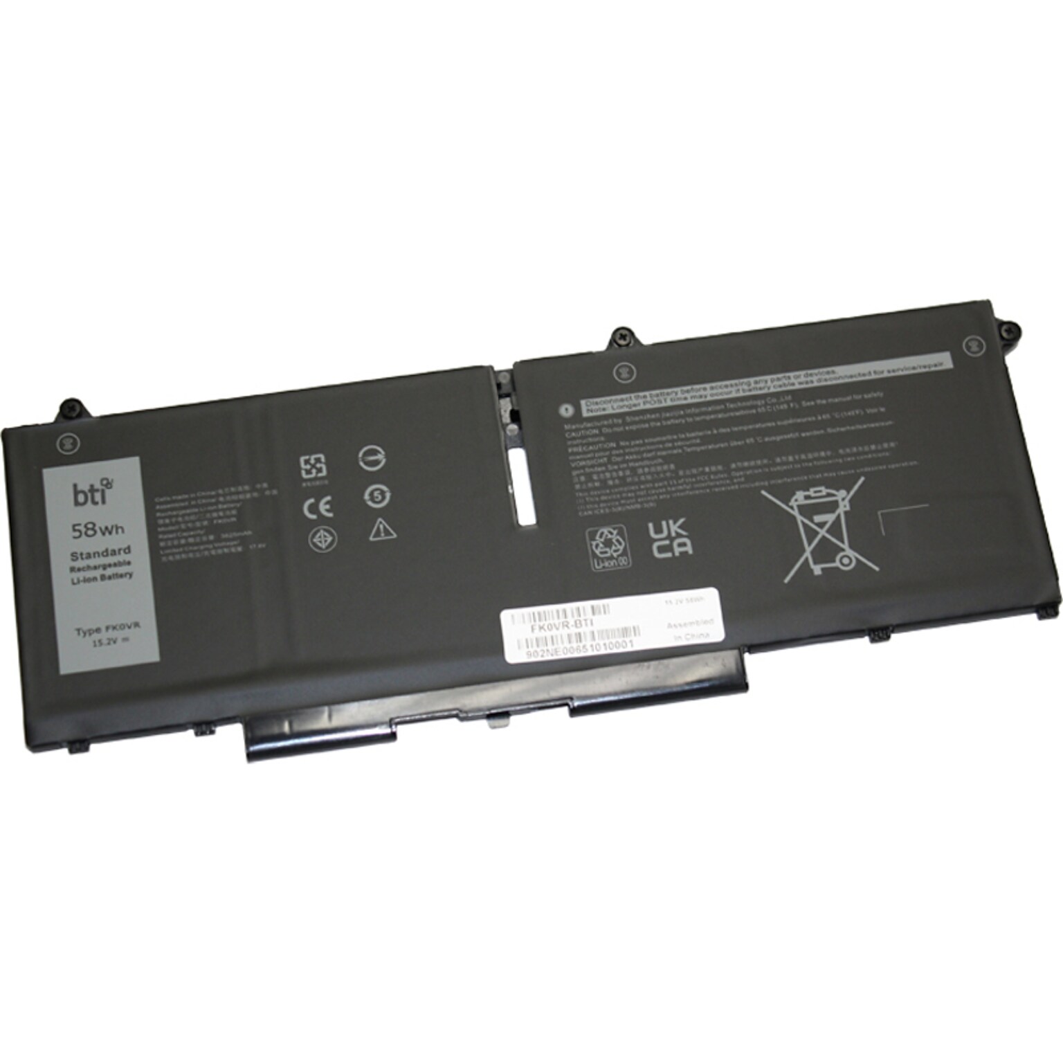Battery Technology Li-Ion Replacement Battery for Dell Latitude 5330/5430, 3820mAh (FK0VR-BTI)