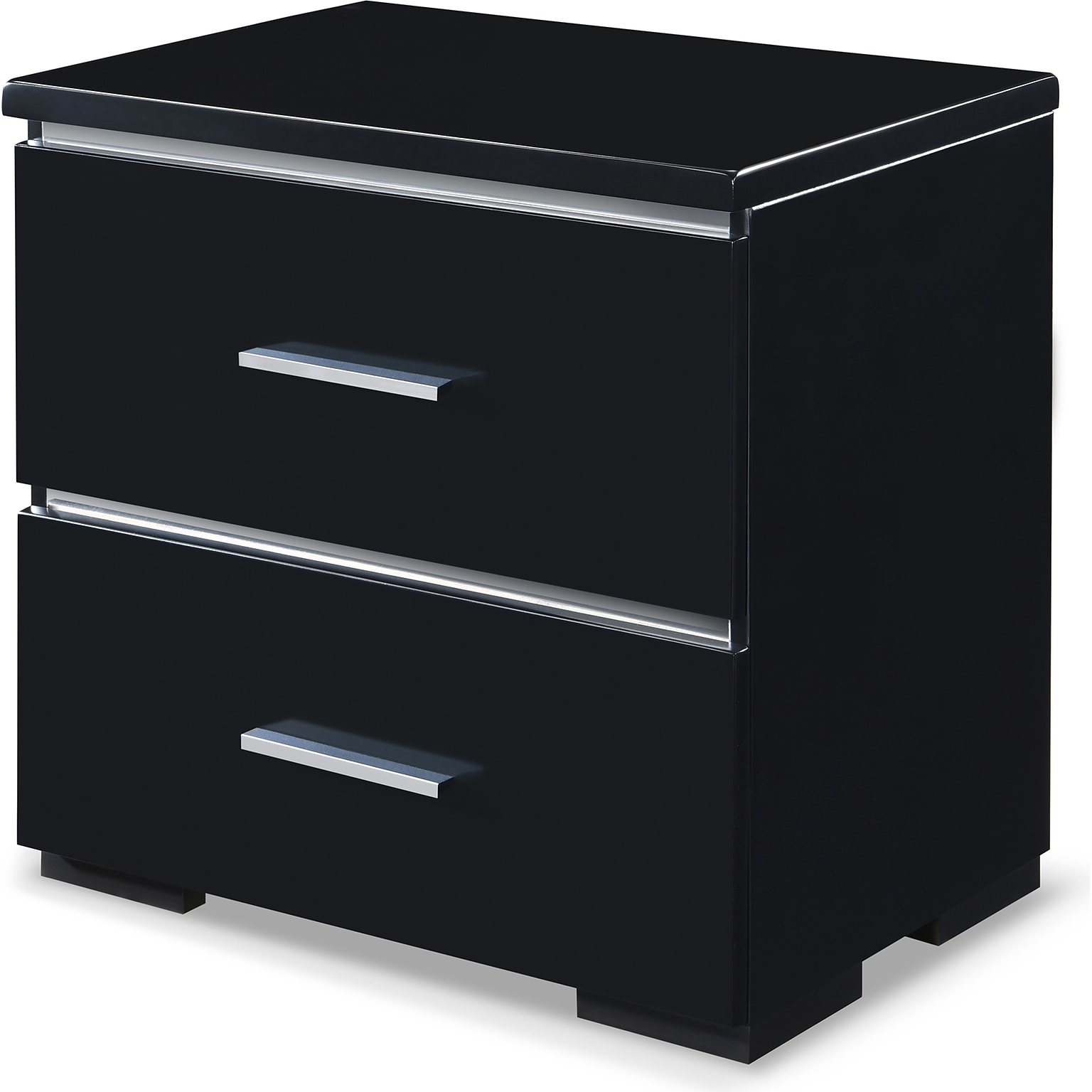 Finch Belmont 2 Drawer Nightstand, Black (FUTB10143B)