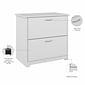 Bush Furniture Cabot 2-Drawer Lateral File Cabinet, Not Assembled, Letter/Legal, White, 31.26"W (WC31980)