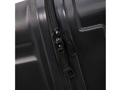 DUKAP Sense 3-Piece Hardside Spinner Luggage Set, TSA Checkpoint Friendly, Black (DKSENSML-BLK)