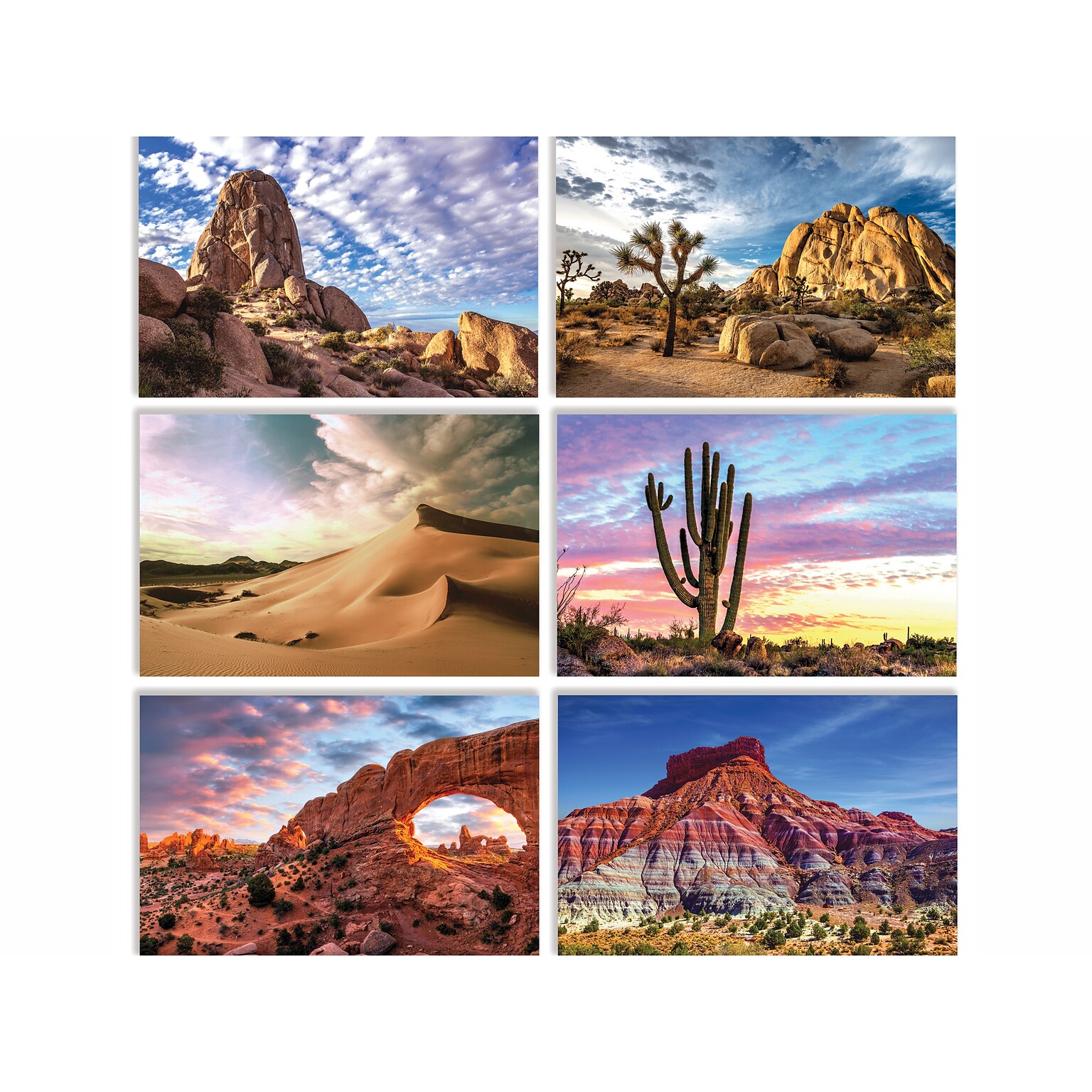 Better Office Arid Landscape Cards with Envelopes, 4 x 6, Assorted Colors, 50/Pack (64579-50PK)