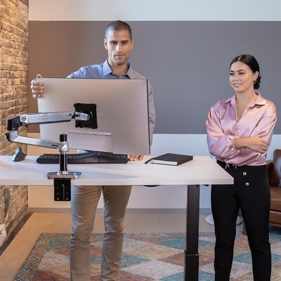 Ergotron LX Desk Mount LCD Arm Adjustable Monitor, Up to 34", Black (45-241-026)